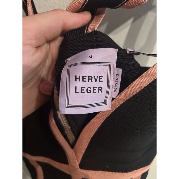 Herve Leger Womens Medium Connie Bandage Dress Black - Picture 3 of 10